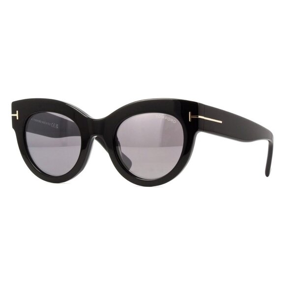 New TOM FORD Lucilla Black Cat Eye FT1063/S 01C Sunglasses Women - Picture 1 of 4